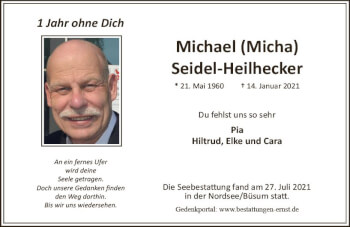 Traueranzeige von Michael Seidel-Heilhecker von vrm-trauer Wiesbadener Kurier