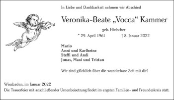 Traueranzeige von Veronika-Beate Kammer von vrm-trauer Wiesbadener Kurier
