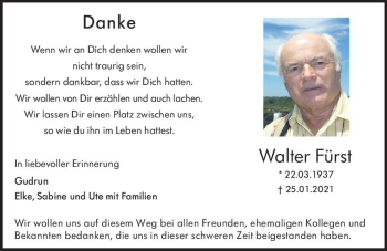 Traueranzeige von Walter Fürst von vrm-trauer Allgemeine  Zeitung Ingelheim-Bingen