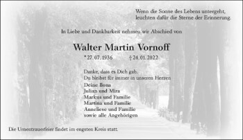 Traueranzeige von Walter Martin Vornoff von vrm-trauer Darmstädter Echo