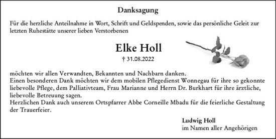 Traueranzeige von Elke Holl von vrm-trauer Wormser Zeitung