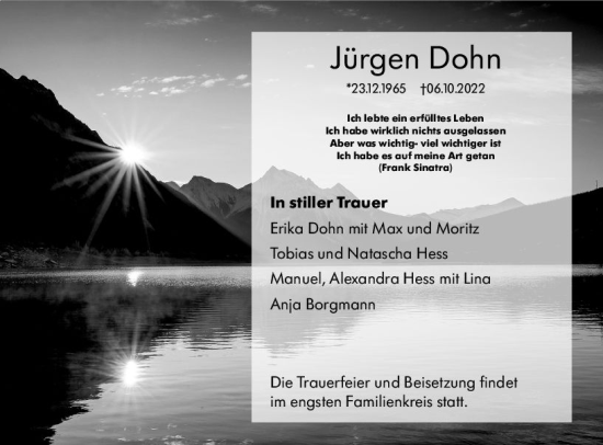 Traueranzeige von Jürgen Dohn von vrm-trauer Wormser Zeitung
