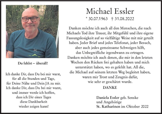 Traueranzeige von Michael Essler von vrm-trauer Allg. Zeitung Bad Kreuznach