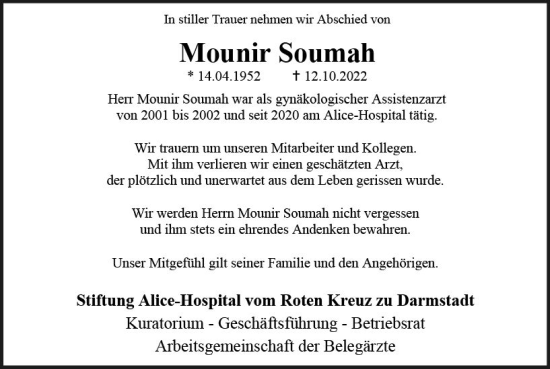 Traueranzeige von Mounir Soumah von vrm-trauer Darmstädter Echo
