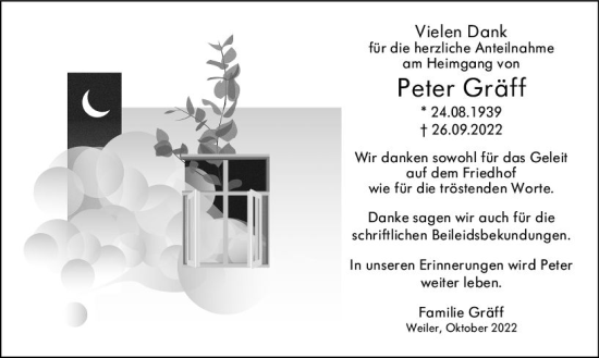 Traueranzeige von Peter Gräff von vrm-trauer Allg. Zeitung Bad Kreuznach