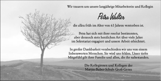 Traueranzeige von Petra Walter von vrm-trauer Groß-Gerauer Echo