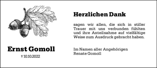 Traueranzeige von Ernst Gomoll von vrm-trauer Rüsselsheimer Echo / MainSpitze