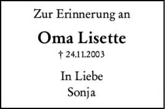 Traueranzeige von Lisette Büchner von vrm-trauer Odenwälder Echo
