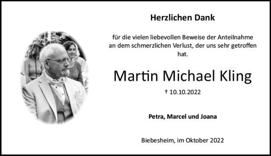 Traueranzeige von Martin Michael Kling von vrm-trauer Groß-Gerauer Echo