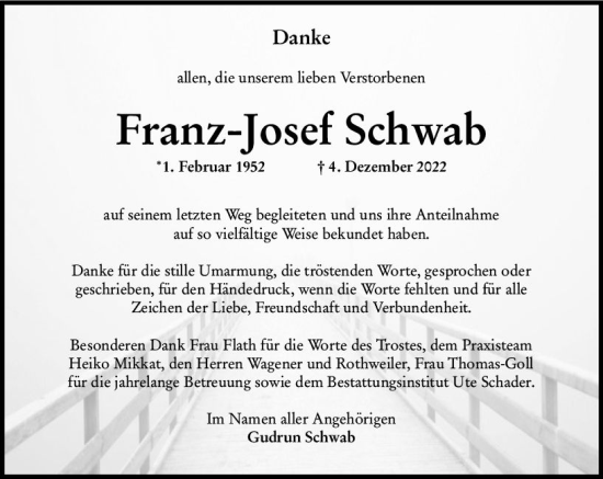 Traueranzeige von Franz-Josef Schwab von vrm-trauer Bürstädter/Lamperth. Ztg/Starkenburger