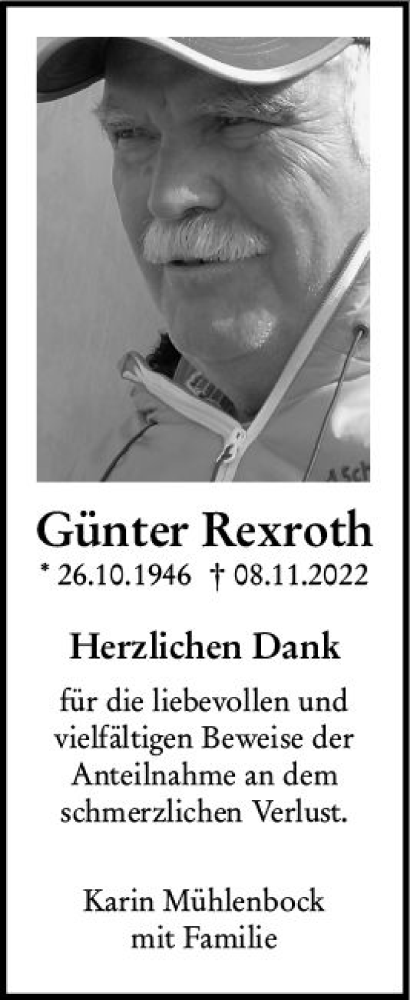 Traueranzeige von Günter Rexroth von vrm-trauer Darmstädter Echo