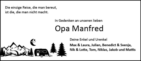 Traueranzeige von Manfred  von vrm-trauer Odenwälder Echo