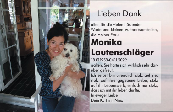 Traueranzeige von Monika Lautenschläger von vrm-trauer Odenwälder Echo
