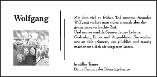 Traueranzeige von Wolfgang Baum von vrm-trauer Darmstädter Echo