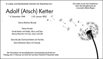 Traueranzeige von Adolf Ketter von vrm-trauer Rüsselsheimer Echo / MainSpitze