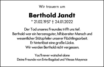 Traueranzeige von Berthold Jandt von vrm-trauer AZ Mainz
