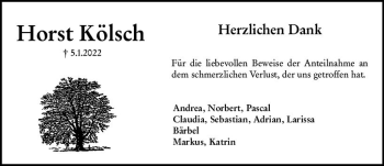 Traueranzeige von Horst Kölsch von vrm-trauer Darmstädter Echo