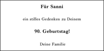 Traueranzeige von Sanni  von vrm-trauer Wiesbadener Kurier