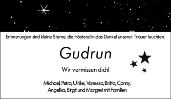 Traueranzeige von Gudrun Damm von vrm-trauer Odenwälder Echo