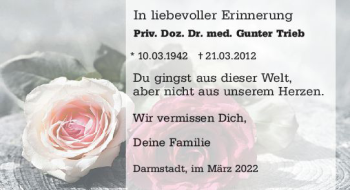 Traueranzeige von Gunter Trieb von vrm-trauer Darmstädter Echo