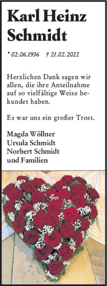 Traueranzeige von Karl Heinz Schmidt von vrm-trauer Hochheimer Zeitung