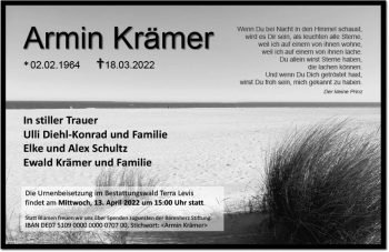 Traueranzeige von Armin Krämer von vrm-trauer Rheingau