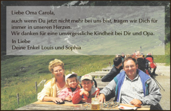 Traueranzeige von Carola  von vrm-trauer Odenwälder Echo
