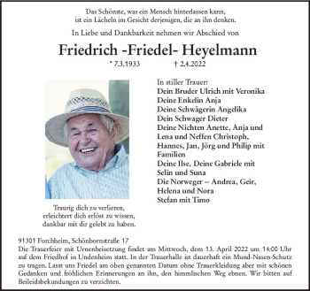 Traueranzeige von Friedrich Heyelmann von vrm-trauer AZ Mainz