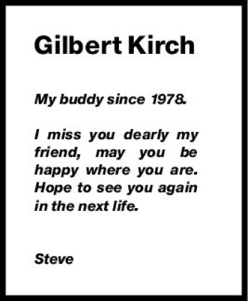 Traueranzeige von Gilbert Kirch von vrm-trauer Allg. Zeitung Bad Kreuznach