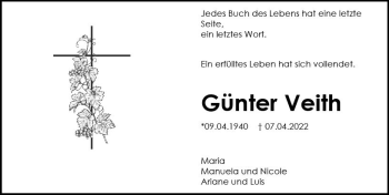Traueranzeige von Günter Veith von vrm-trauer AZ Mainz