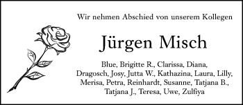 Traueranzeige von Jürgen Misch von vrm-trauer AZ Mainz