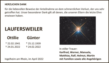 Traueranzeige von Ottilie  von vrm-trauer Allgemeine  Zeitung Ingelheim-Bingen