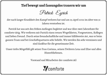 Traueranzeige von Patrick Eyrich von vrm-trauer Wiesbadener Kurier