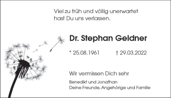Traueranzeige von Stephan Geldner von vrm-trauer Bürstädter/Lamperth. Ztg/Starkenburger