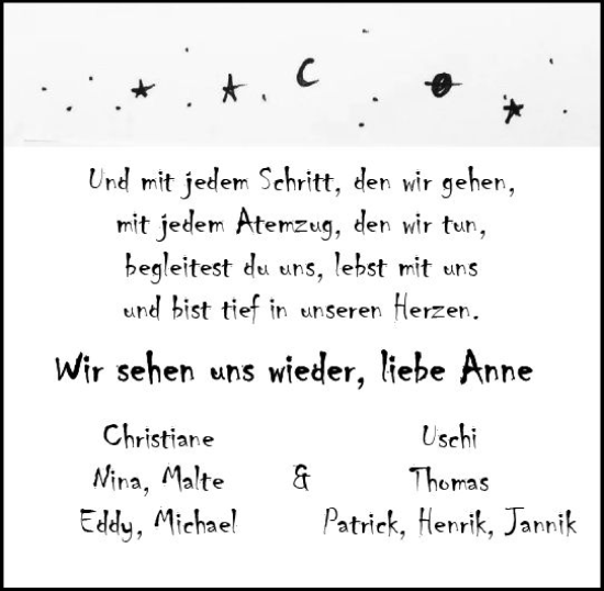 Traueranzeige von Anne  von vrm-trauer DieburgerAnzeiger/Groß-Zimmerner Lokala