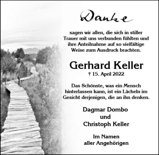 Traueranzeige von Gerhard Keller von vrm-trauer Wiesbadener Kurier