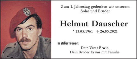 Traueranzeige von Helmut Dauscher von vrm-trauer Wormser Zeitung
