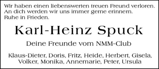 Traueranzeige von Karl-Heinz Spuck von vrm-trauer Darmstädter Echo