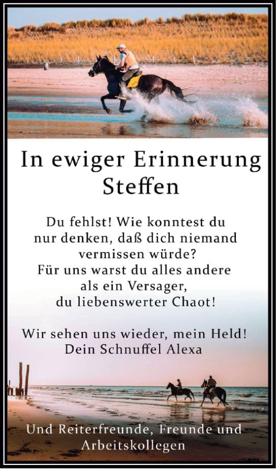 Traueranzeige von Steffen  von vrm-trauer Wiesbadener Kurier