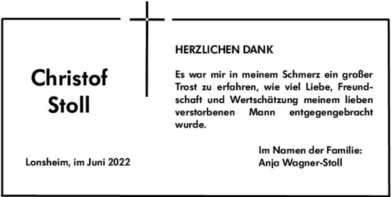 Traueranzeige von Christof Stoll von vrm-trauer Allgemeine Zeitung Alzey