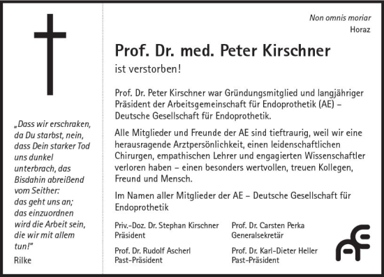 Traueranzeige von Peter Kirschner von vrm-trauer AZ Mainz