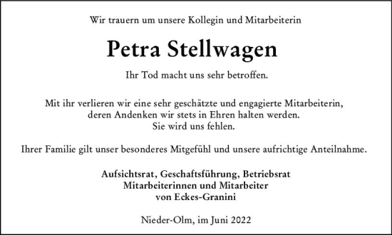 Traueranzeige von Petra Stellwagen von vrm-trauer AZ Mainz