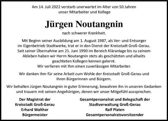 Traueranzeige von Jürgen Noutangnin von vrm-trauer Groß-Gerauer Echo
