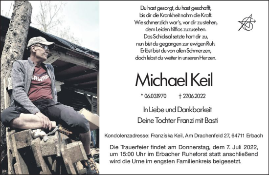 Traueranzeige von Michael Keil von vrm-trauer Odenwälder Echo