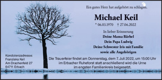 Traueranzeige von Michael Keil von vrm-trauer Odenwälder Echo