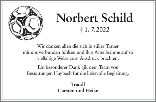 Traueranzeige von Norbert Schild von vrm-trauer Wiesbadener Kurier