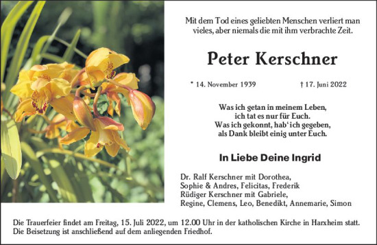 Traueranzeige von Peter Kerschner von vrm-trauer AZ Mainz