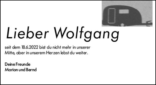 Traueranzeige von Wolfgang  von vrm-trauer Wiesbadener Kurier