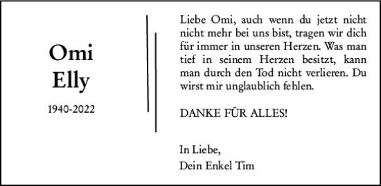 Traueranzeige von Elly  von vrm-trauer AZ Mainz
