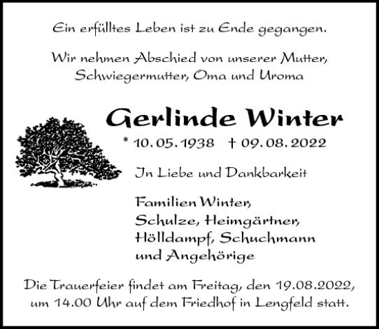 Traueranzeige von Gerlinde Winter von vrm-trauer Darmstädter Echo
